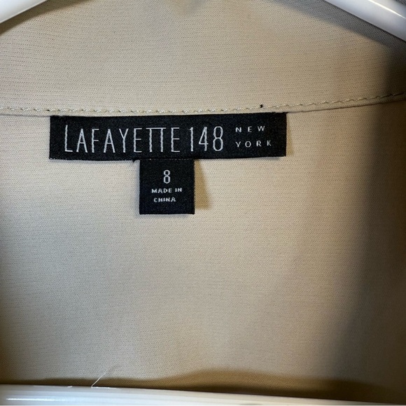 Lafayette 148 Neutral 1/2 Sleeve Lightweight Full Zip Jacket Size 8 - Picture 5 of 8